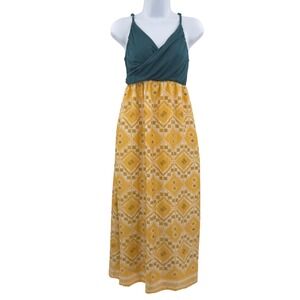 Anthropologie Edme & Esyllte Cuernavaca Maxi Dress Womens 0 Yellow Silk Boho